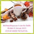 Weihnachtspause bis zum 9.1.2023