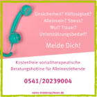 Kostenfreie sozialtherapeutische Beratungshotline für Alleinerziehende