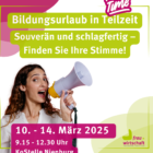frau+wirtschaft bietet Bildungsurlaub in Teilzeit an