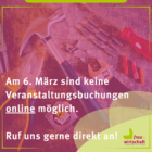 Am 6. März 2025 keine Onlinebuchungen möglich